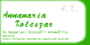 annamaria koleszar business card